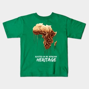 Rooted In My African Heritage African Map Kids T-Shirt